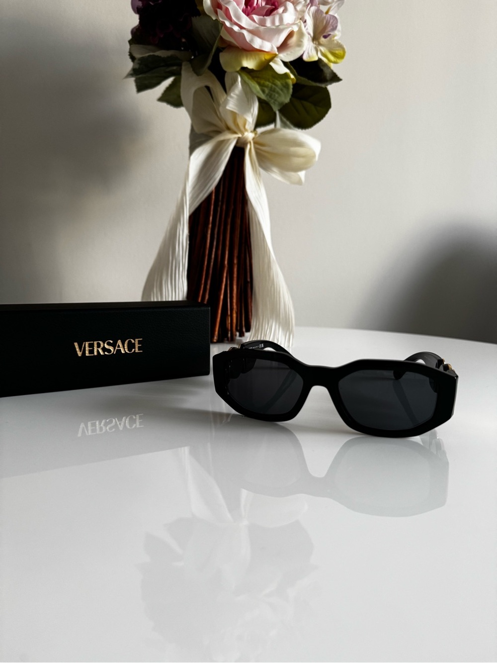 Versace Black Sunglasses with Dark Lenses